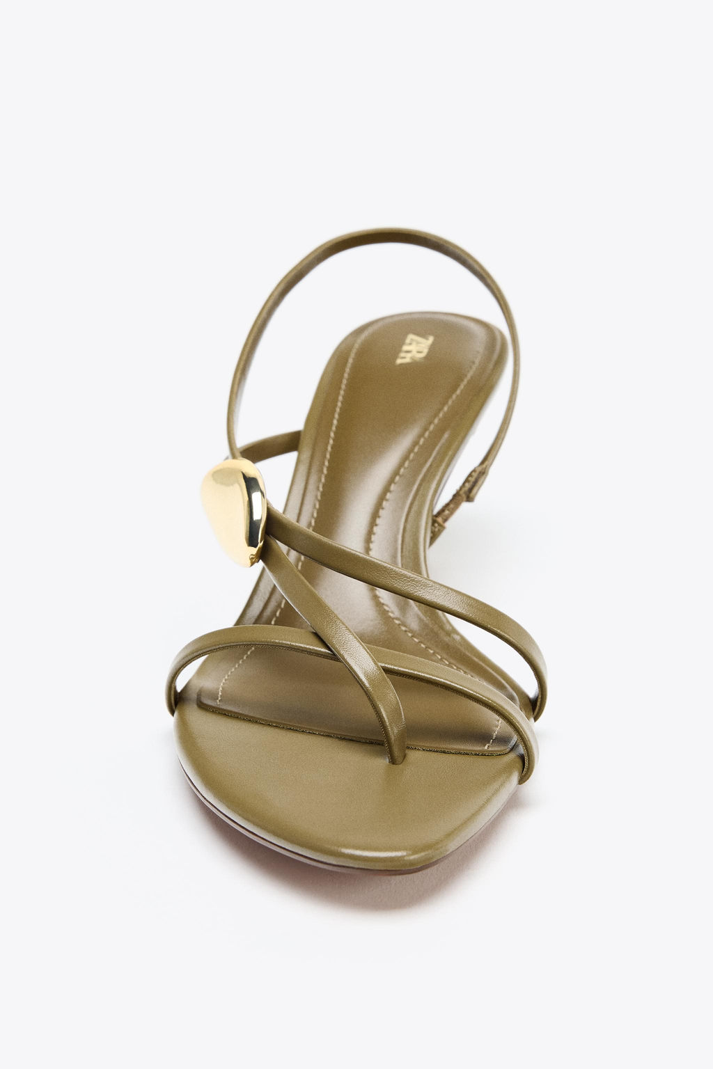 HEELED SANDALS WITH STRAPS AND METAL DETAIL - Zara фото 9