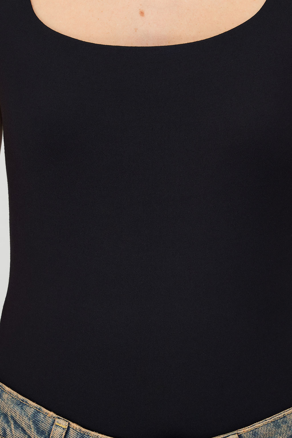 TRENDYOLMILLA Ekru Kare Yaka Fitted/Vucuda Oturan Soft Touch/Yumusak C?tc?tl? Esnek Orme Body TWOSS24BD00001  фото 4