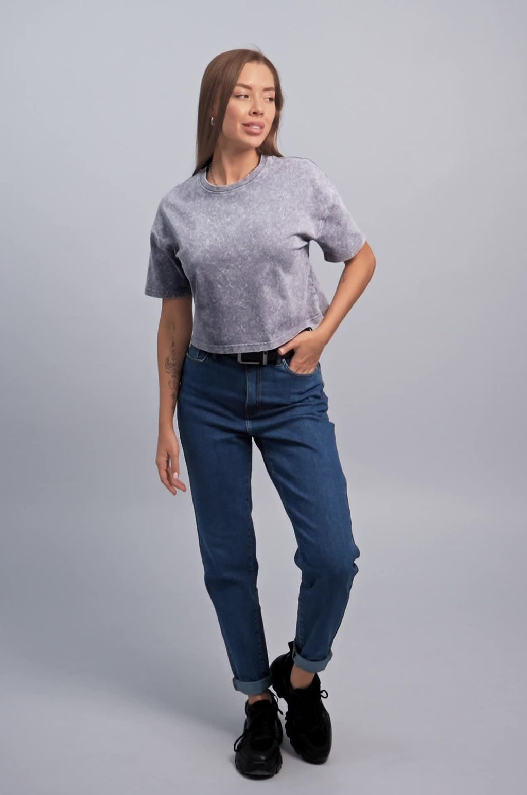 Женская укороченная футболка Happyfox