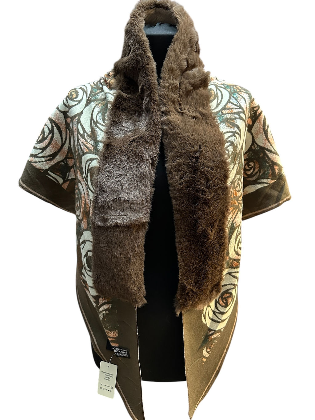 Платок-накидка с мехом