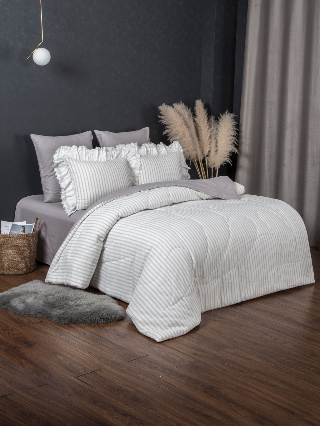 Stripe Muslin lace (серебро платина) комплект - Kazanov.a. фото 2