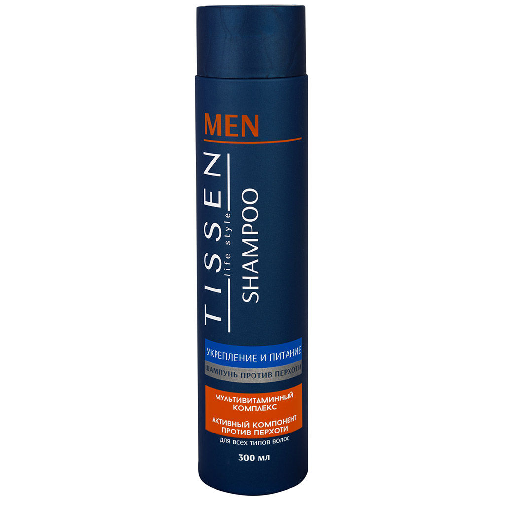 Шампунь "Tissen" 300мл, мужской, "Укрепление и питание от перхоти" (Россия)