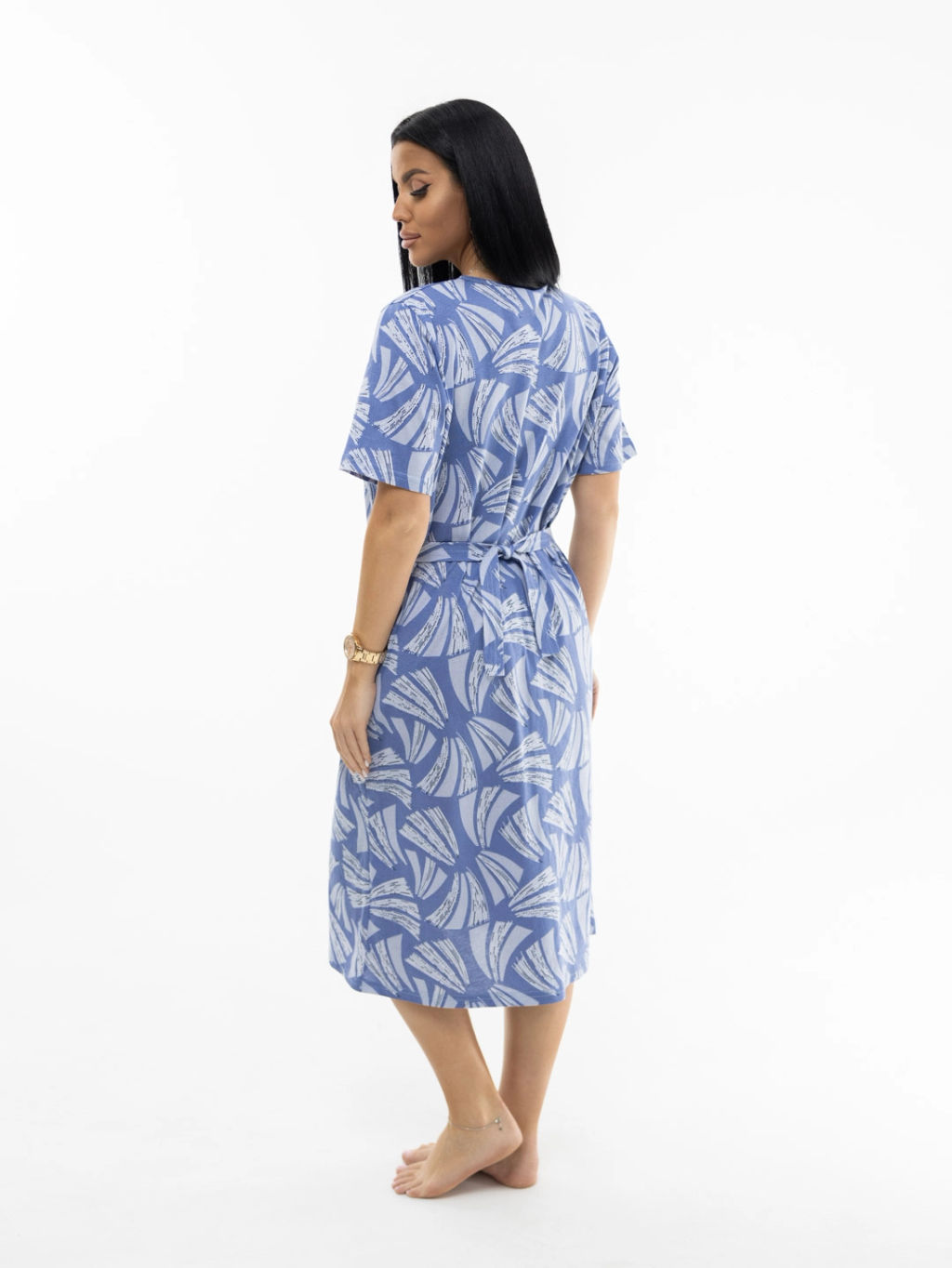 Халат женский, цвет голубой