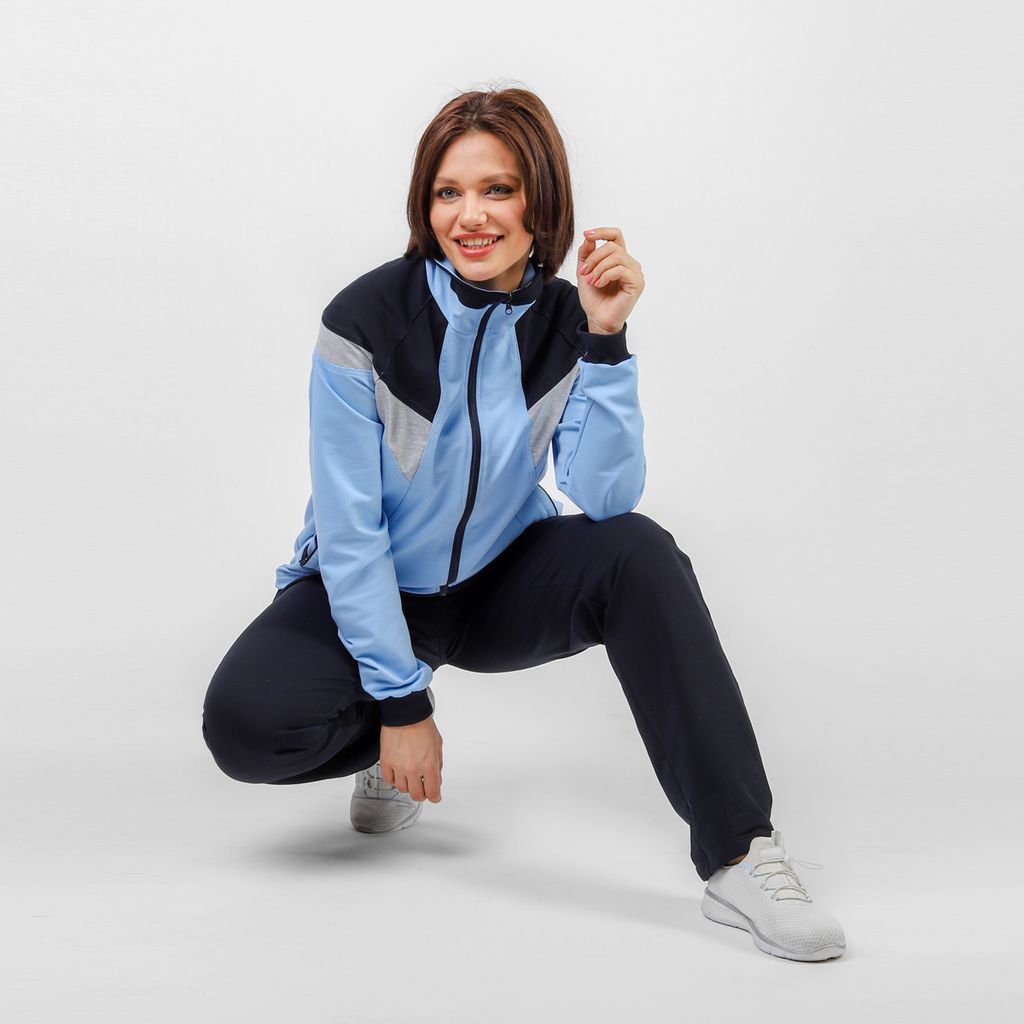 RODOS Спортивный костюм женский весна/лето М-172/1 Ментол/Синий  фото 23