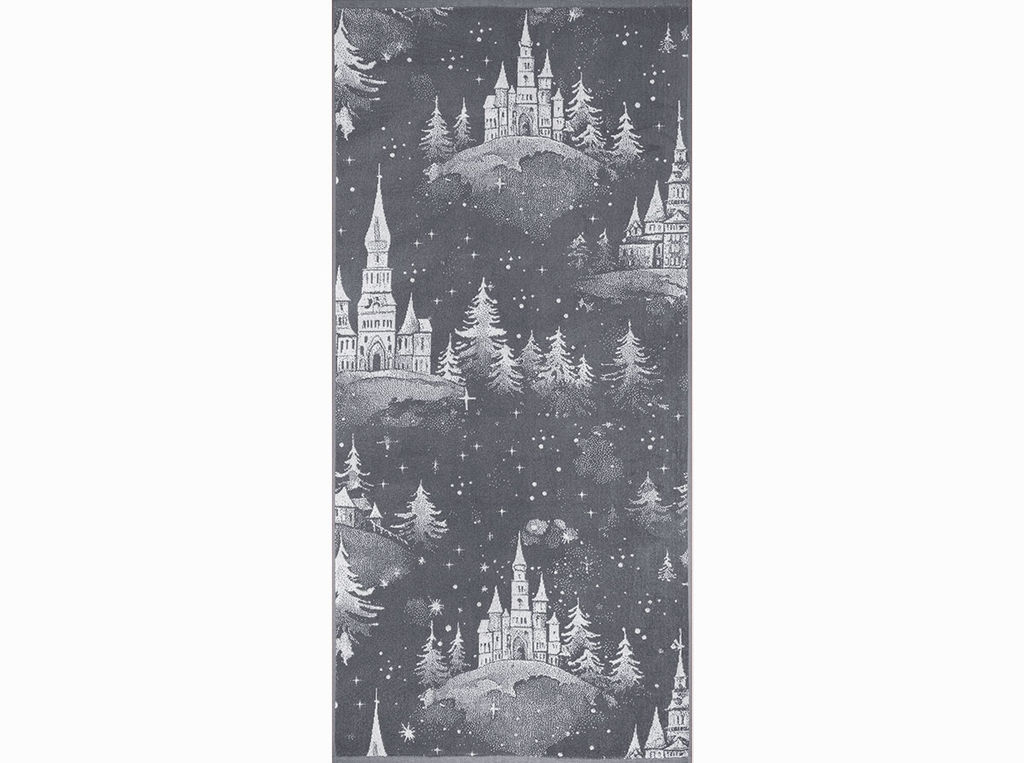 Полотенце махровое 6с102.411ж1 Зимняя сказка(графит5) 67х150см
