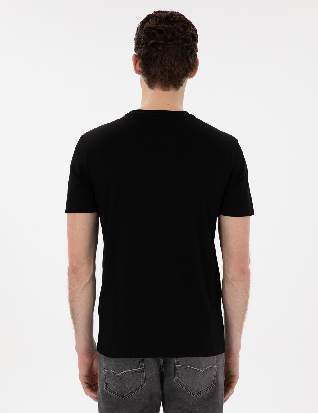 Siyah Slim Fit Merserize Basic Ti__rt - Pierre cardin фото 5