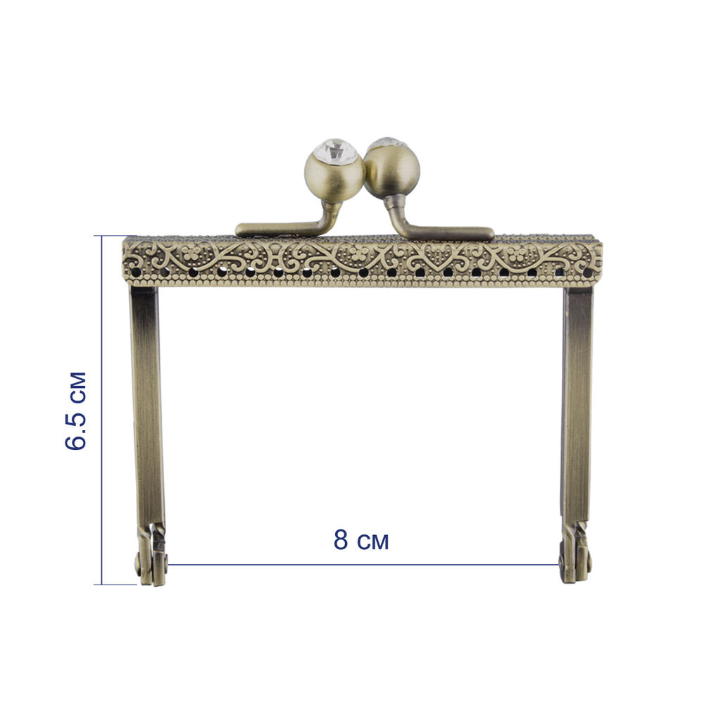 Gamma FER-13 Застежка для сумки фермуар 8 x 6.5 см 5 х 1 шт. №02 под состаренную бронзу