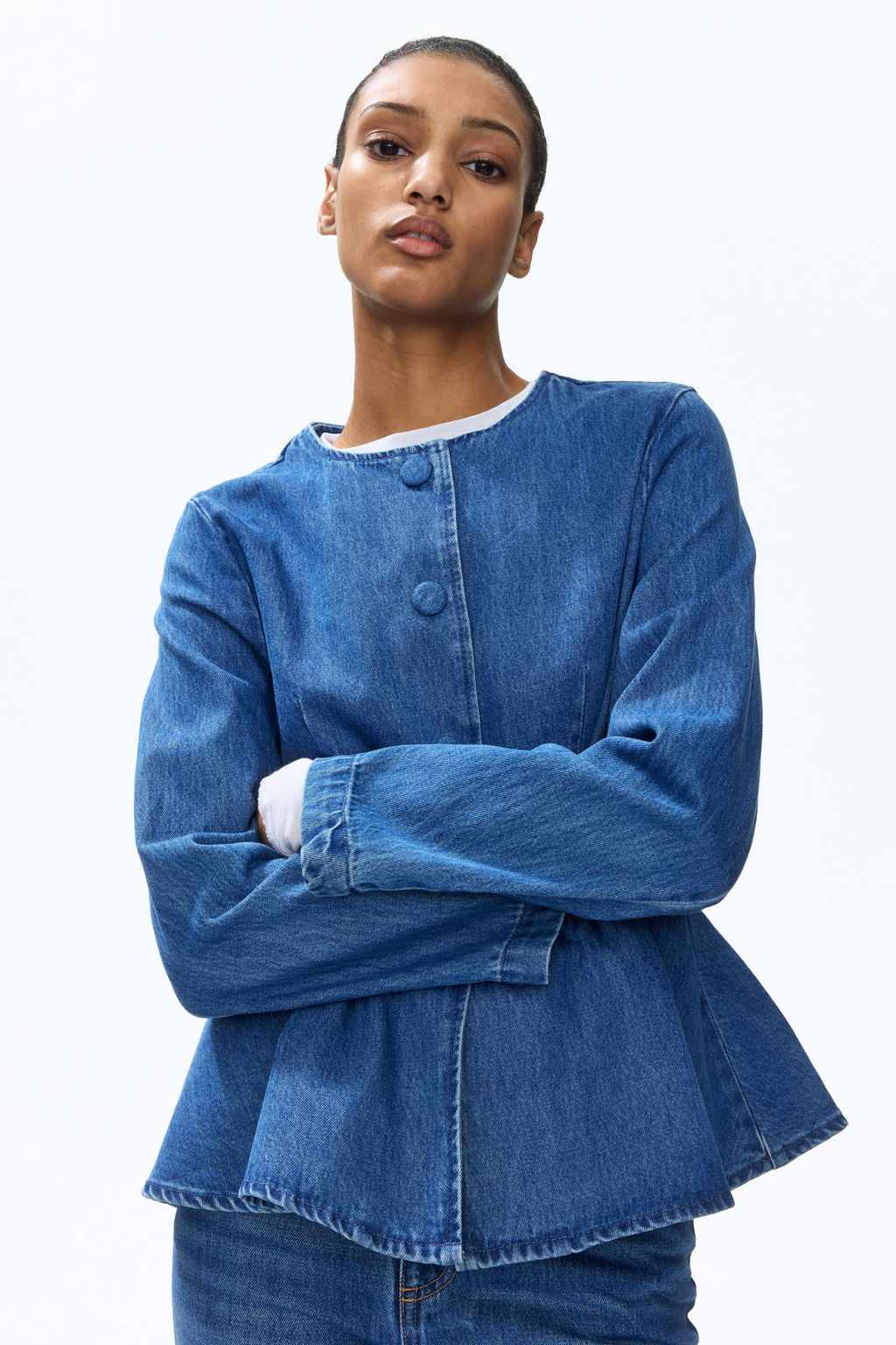 Collarless peplum jacket - H&m фото 4