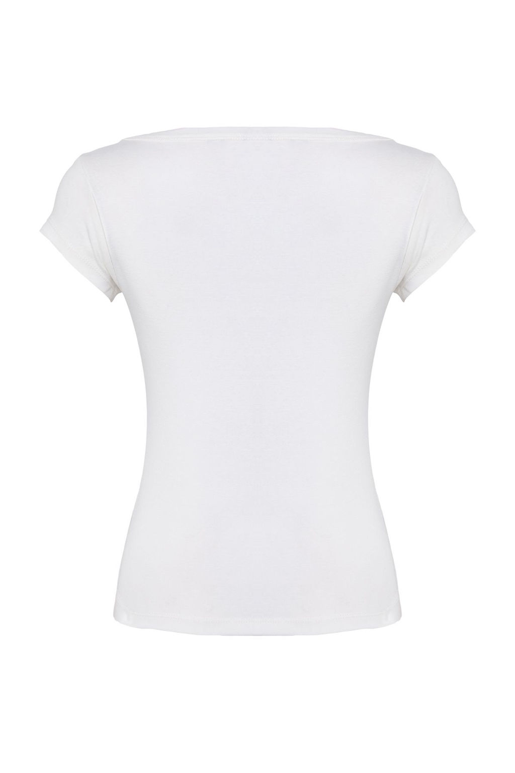 Trendyolmilla Ekru Kare Yaka Fitted/Vucuda Oturan Orme Bluz TWOSS25BZ00020 фото 8