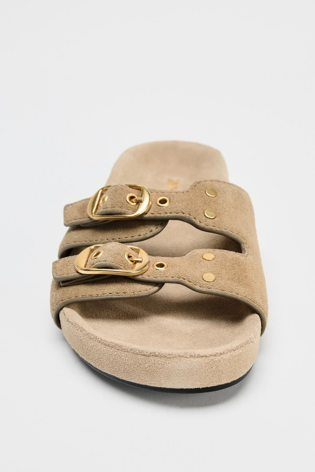 SPLIT SUEDE BUCKLE SANDALS - Zara фото 4