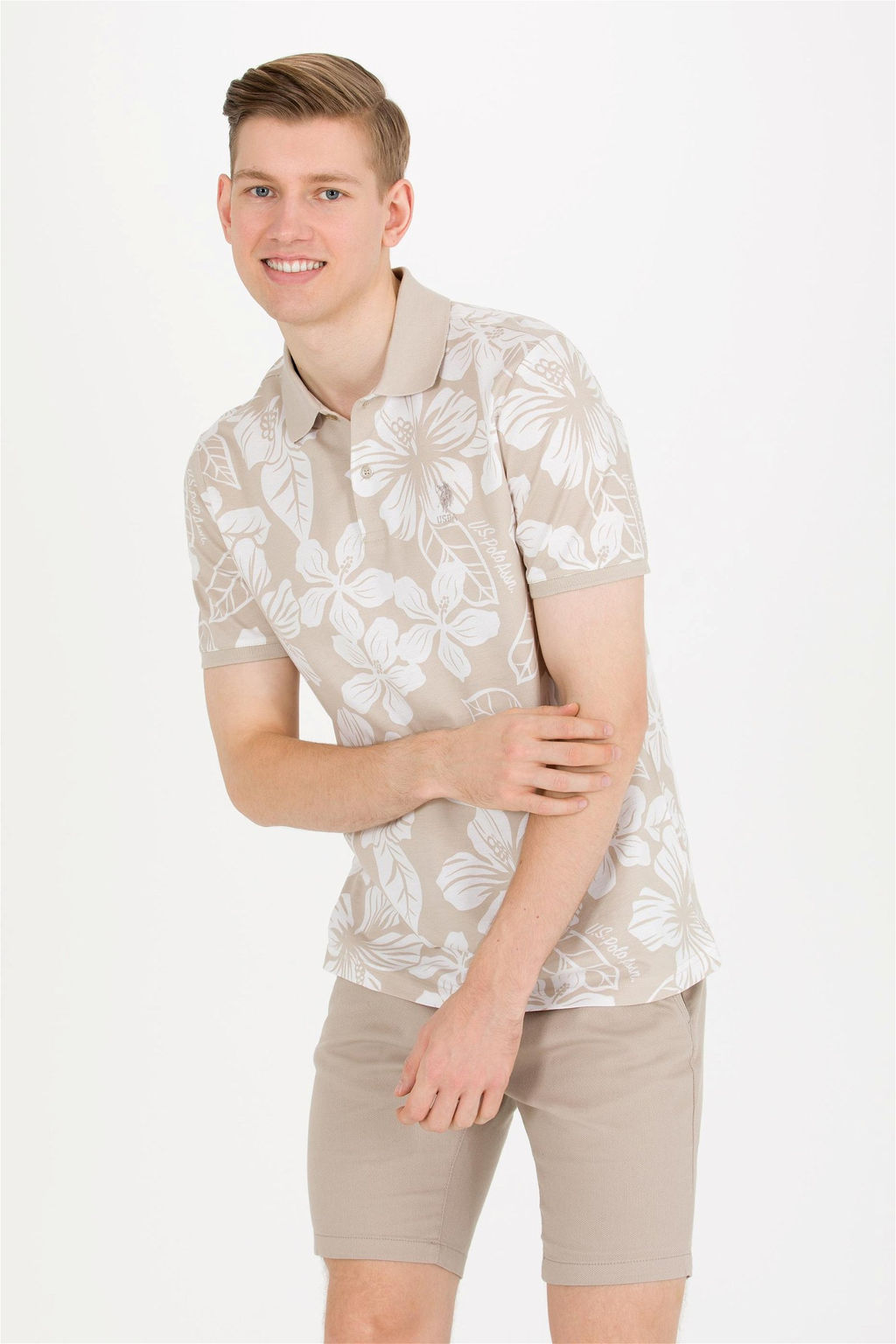 U. S. Polo Assn Мужская футболка с воротником-поло Stone - U.s. polo assn фото 9