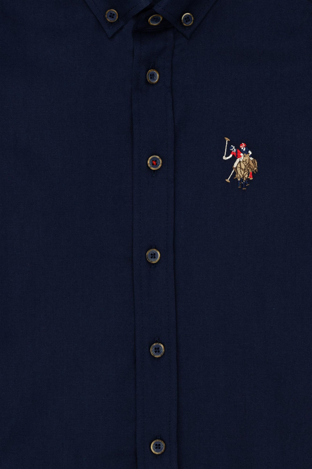 U. S. Polo Assn Темно-синяя базовая рубашка с длинным рукавом для мальчика - U.s. polo assn фото 3