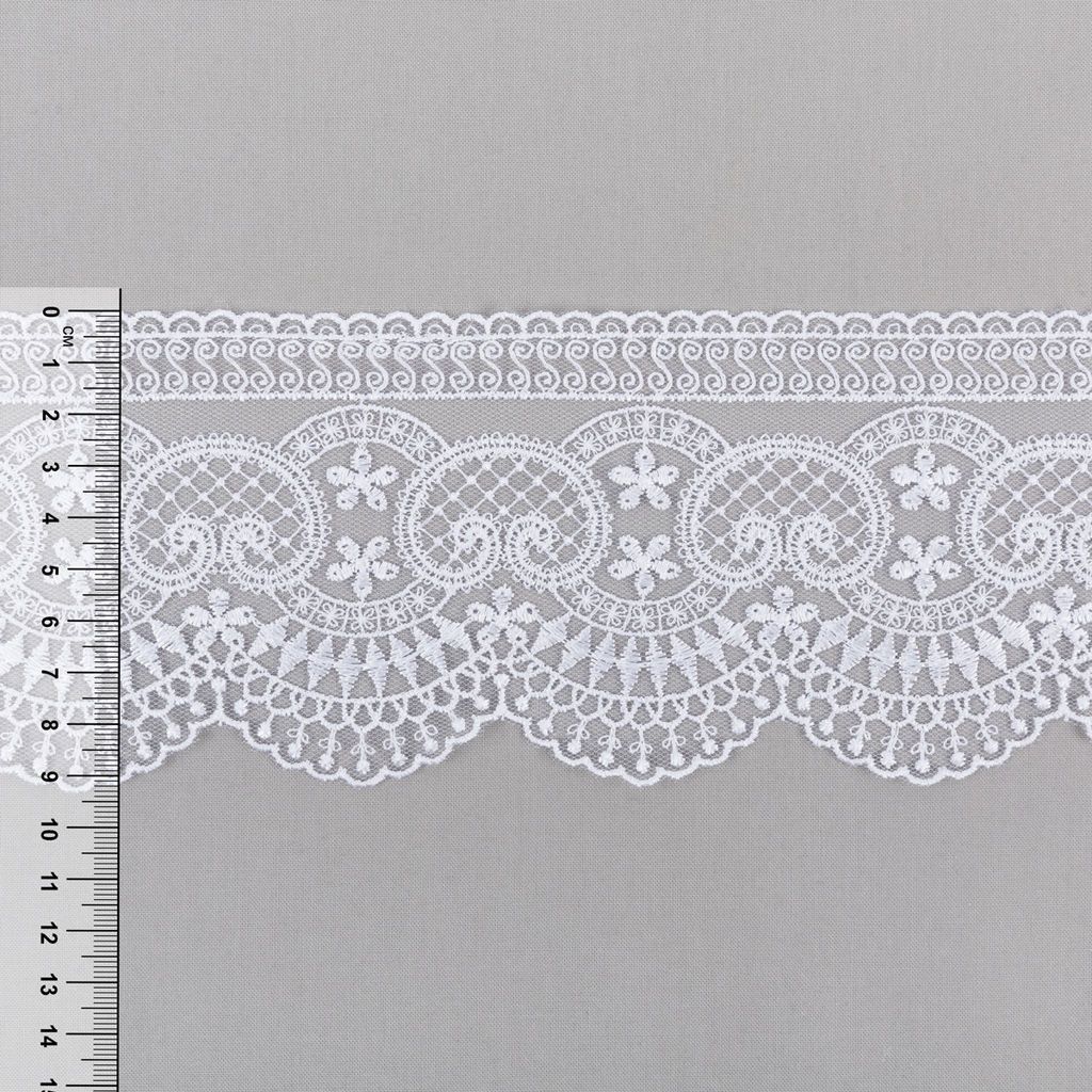 Кружево Gamma сетка 92 мм GKM-9201 в пакете 8.8 м 0.2 Турция TL001WH белый