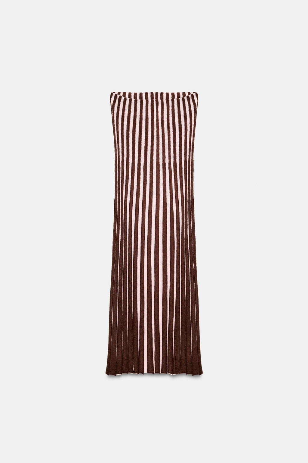 TEXTURED STRIPED PLEATED SKIRT - Zara фото 14