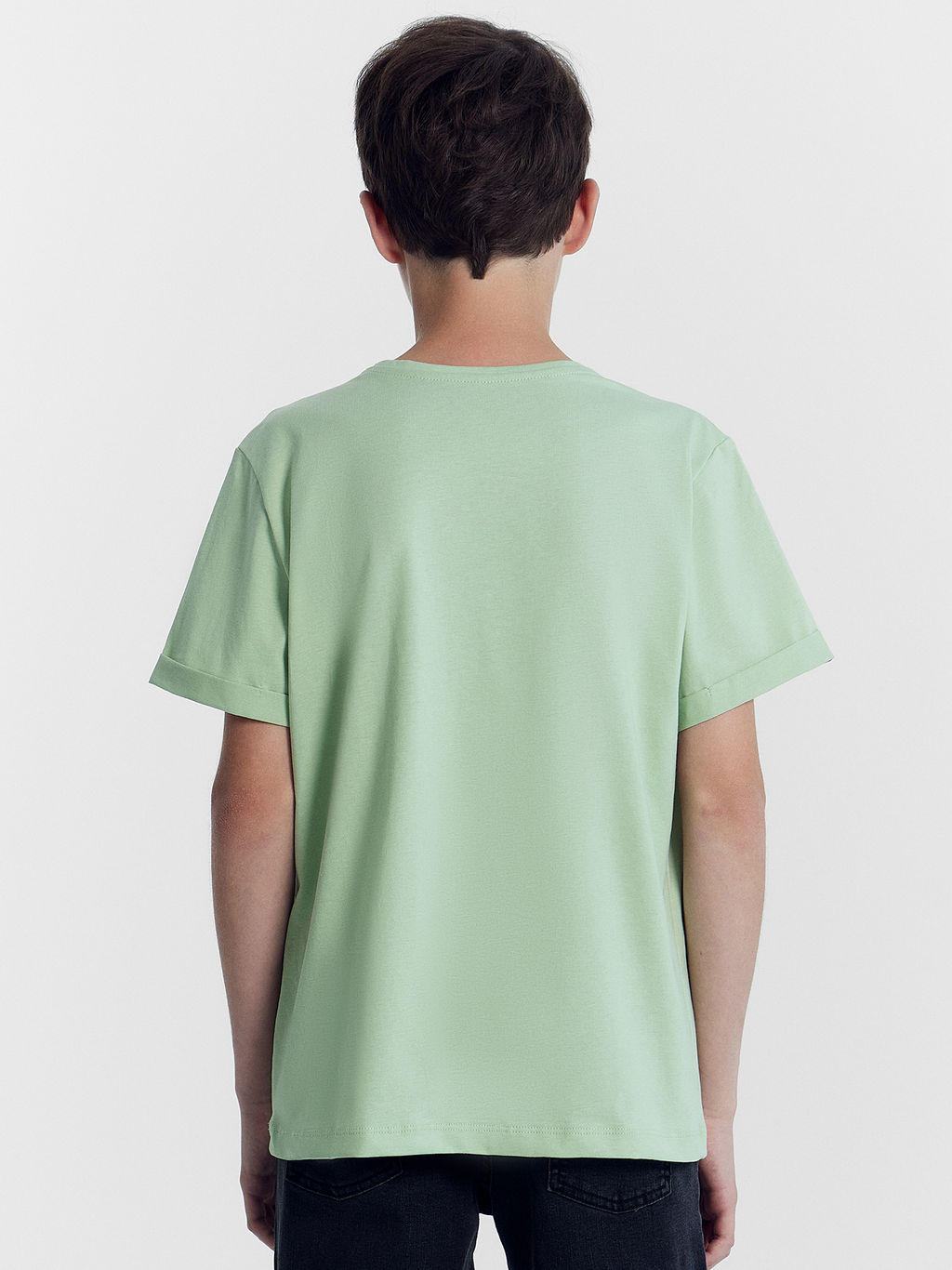 Футболка для мальчиков пыльно-зеленая с печатью - Mark formelle фото 4