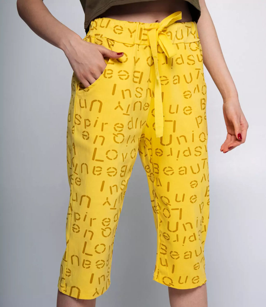 Бриджи #МСК970133, жёлтый