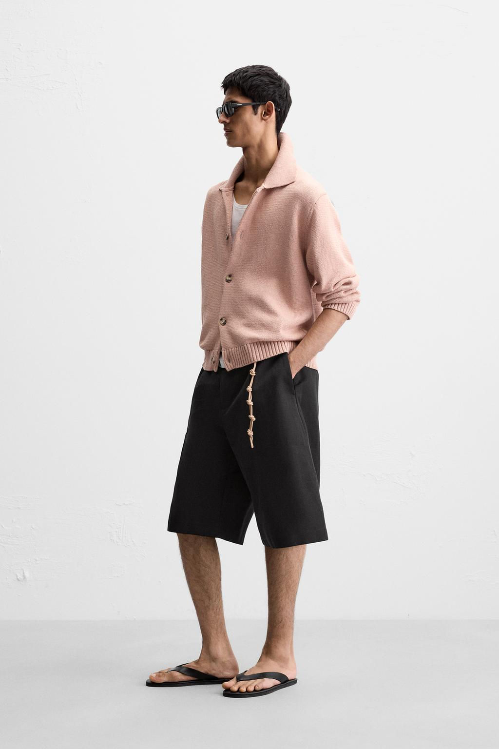 TEXTURED COTTON-BLEND CARDIGAN - Zara фото 4