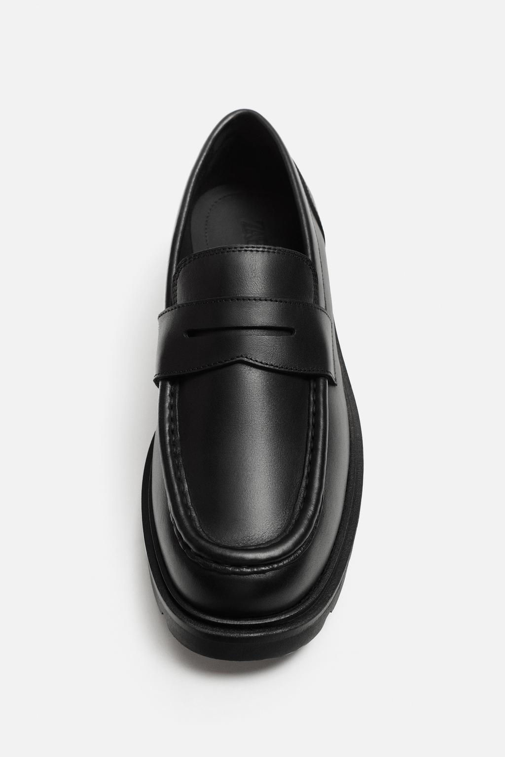 LEATHER PENNY LOAFERS - Zara фото 6
