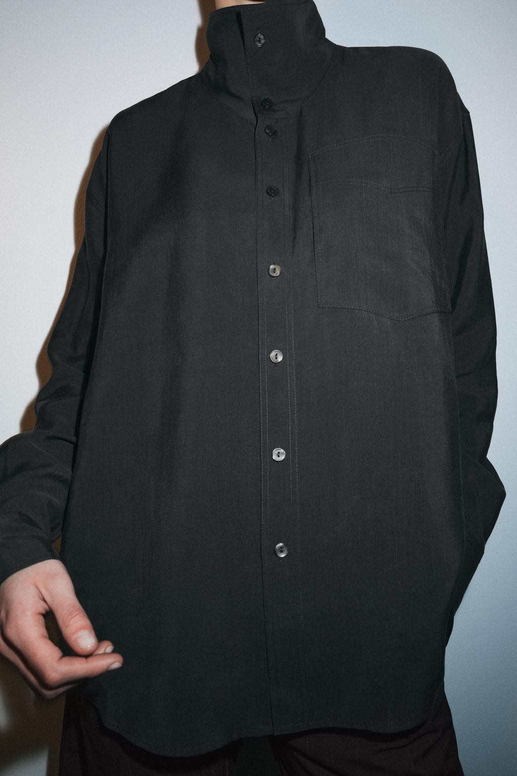 CAMISA FLUIDA OVERSIZE ZW COLLECTION / Gris antracita