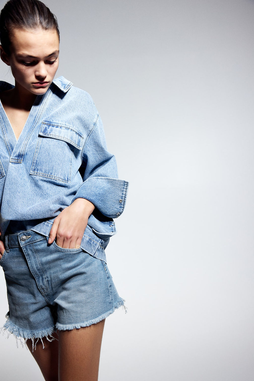 Vaquero corto de talle alto - H&m фото 3