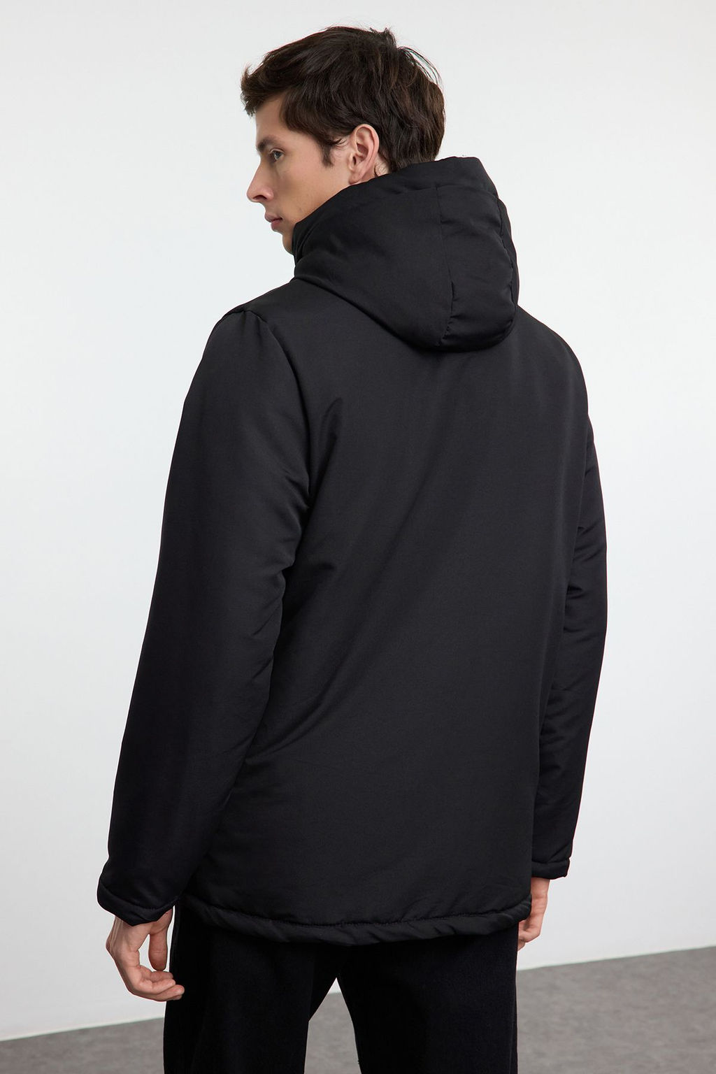 TRENDYOL MAN Siyah Regular Fit K?sl?k Parka Ruzgarl?k Mont TMNAW25MO00032 - Trendyolmilla фото 6