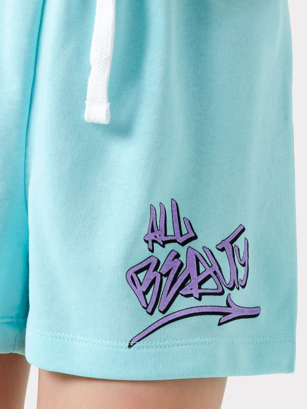 Шорты бирюзовые с принтом граффити для девочек - Mark formelle фото 5