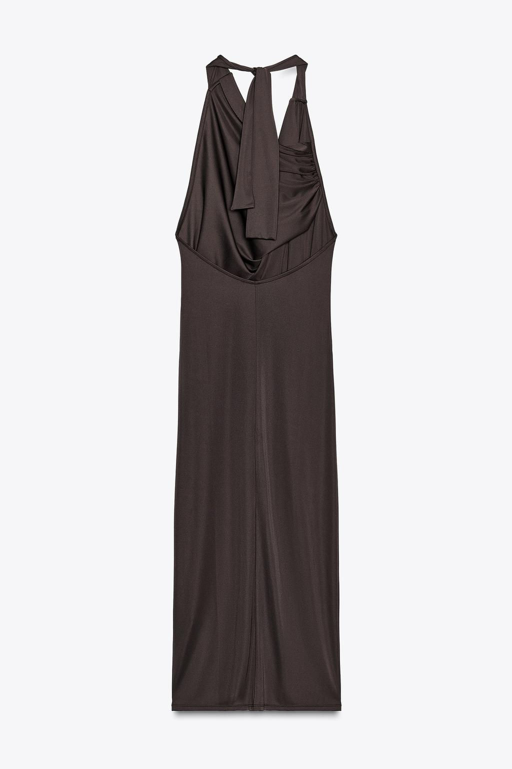 FLOWING NECKLINE DRESS WITH PLEATS - Zara фото 6