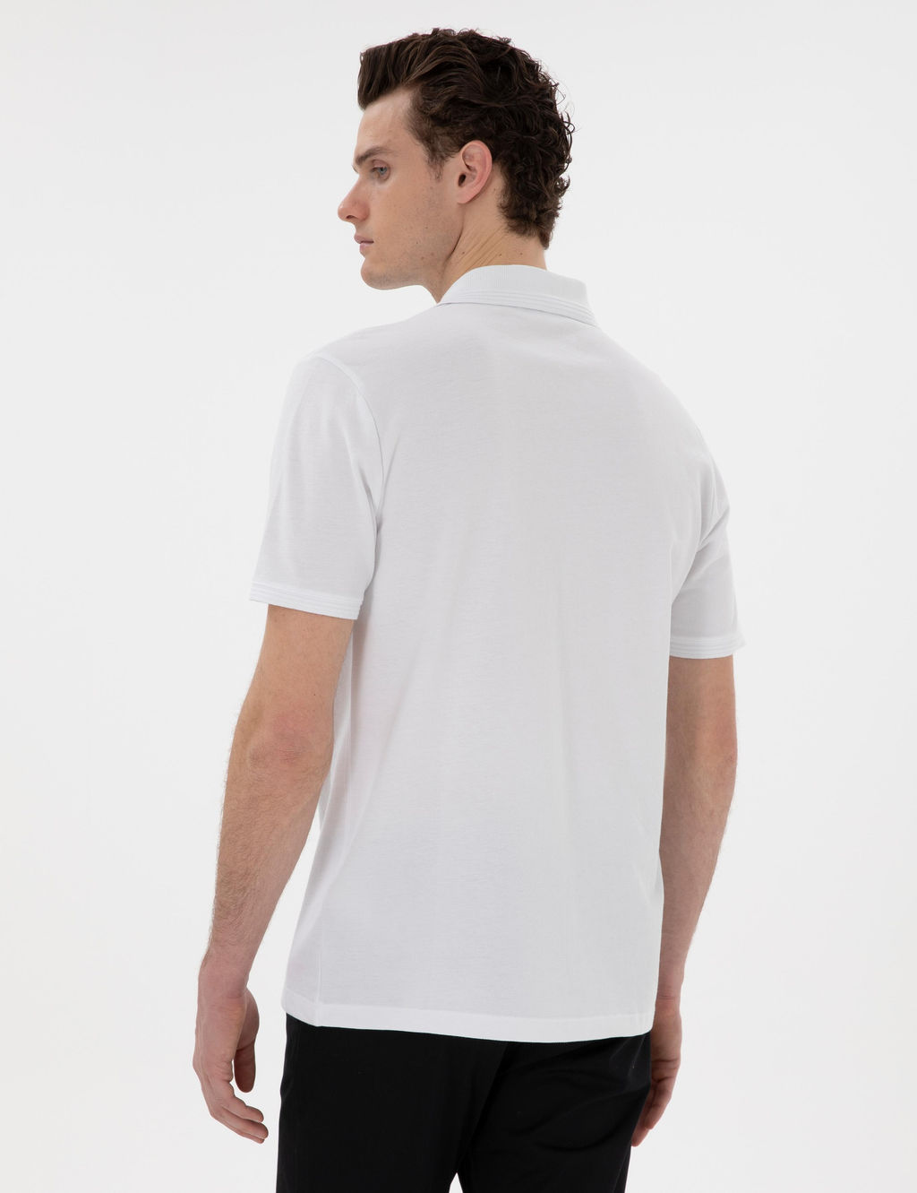 Beyaz Regular Fit K_vr_lmaz Polo Yaka Basic Ti__rt - Pierre cardin фото 5