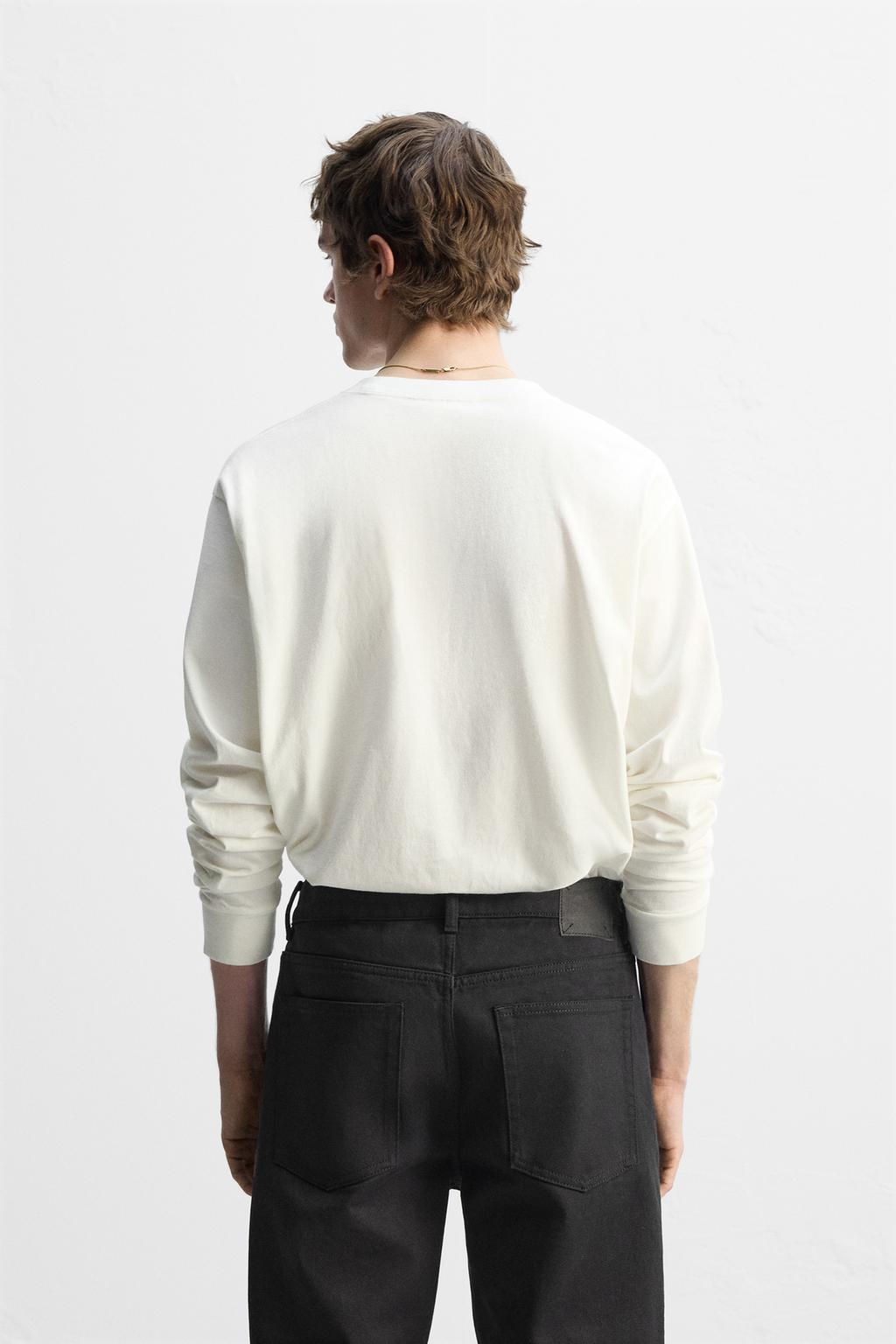 MEDIUM WEIGHT LONG SLEEVE T-SHIRT - Zara фото 3