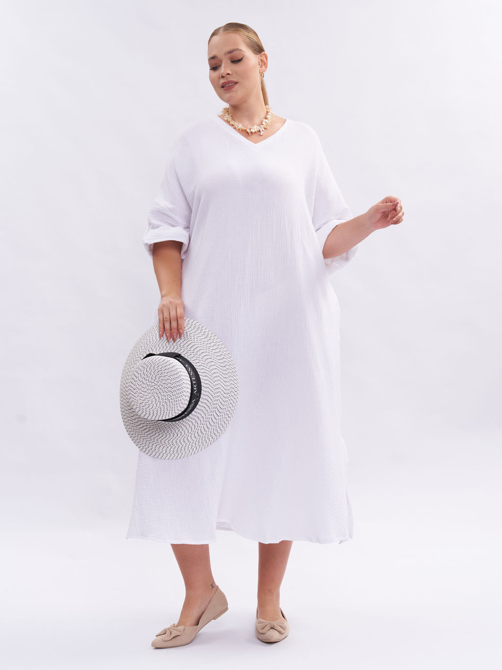 Платье из муслина PP66501WHT02