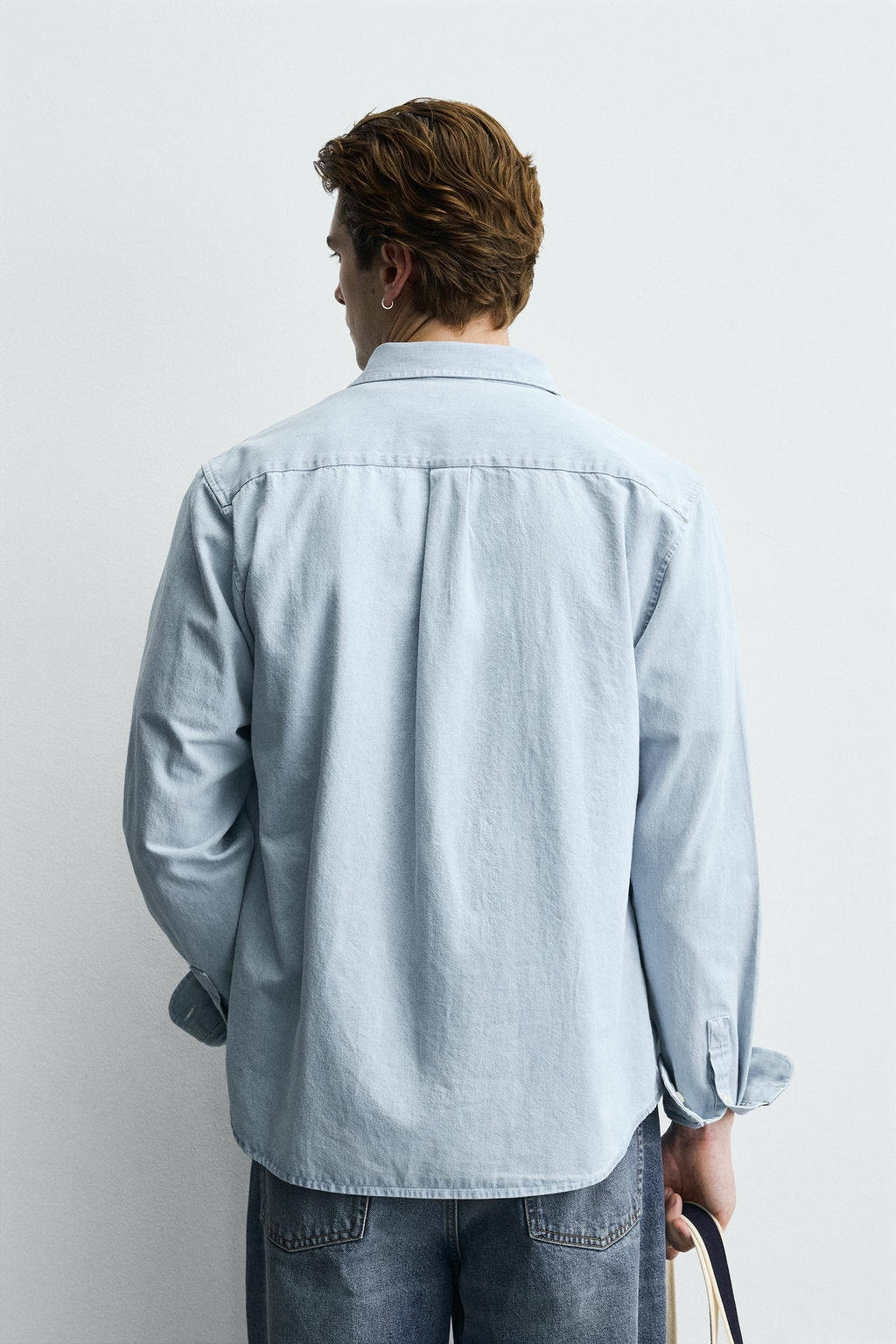 CAMISA DENIM LAVADA / Azul cielo - Zara фото 3