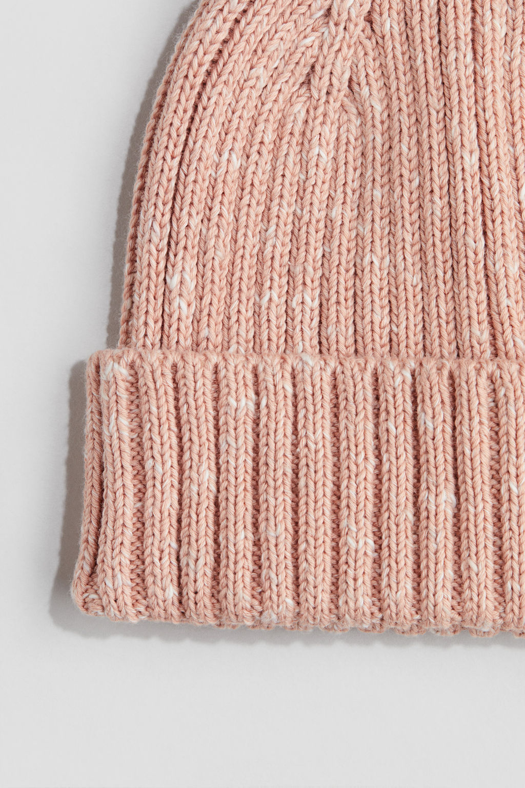 Gorro beanie en punto acanalado de algod?n