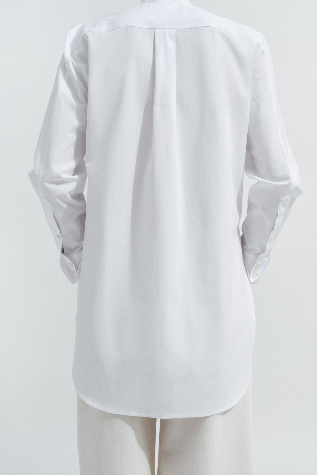 CAMISA POPEL?N PECHERA ZW COLLECTION / Blanco - Zara фото 11