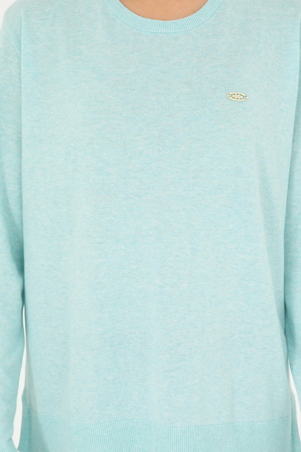 Женский базовый свитер водно-зеленого цвета с круглым вырезом Неожиданная скидка в корзине - U.s. polo assn фото 6