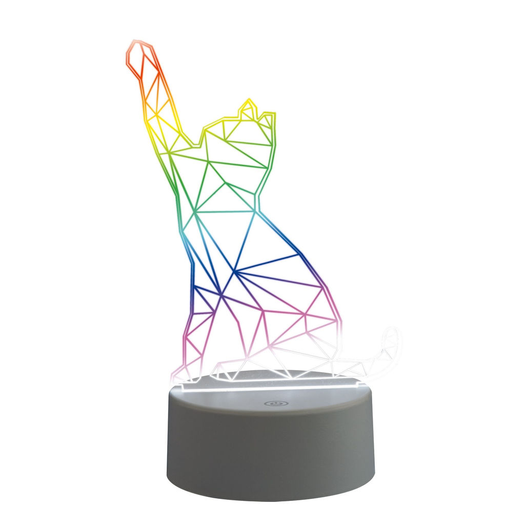 ULI-M501 RGB/3AAA CATTY/WHITE Светильник декоративный с эффектом 3D Кошка, на батарейках 3AAA (не в/к). 1 светодиод. RGB свет. USB кабель в/к. TM Uniel - Volpe фото 2