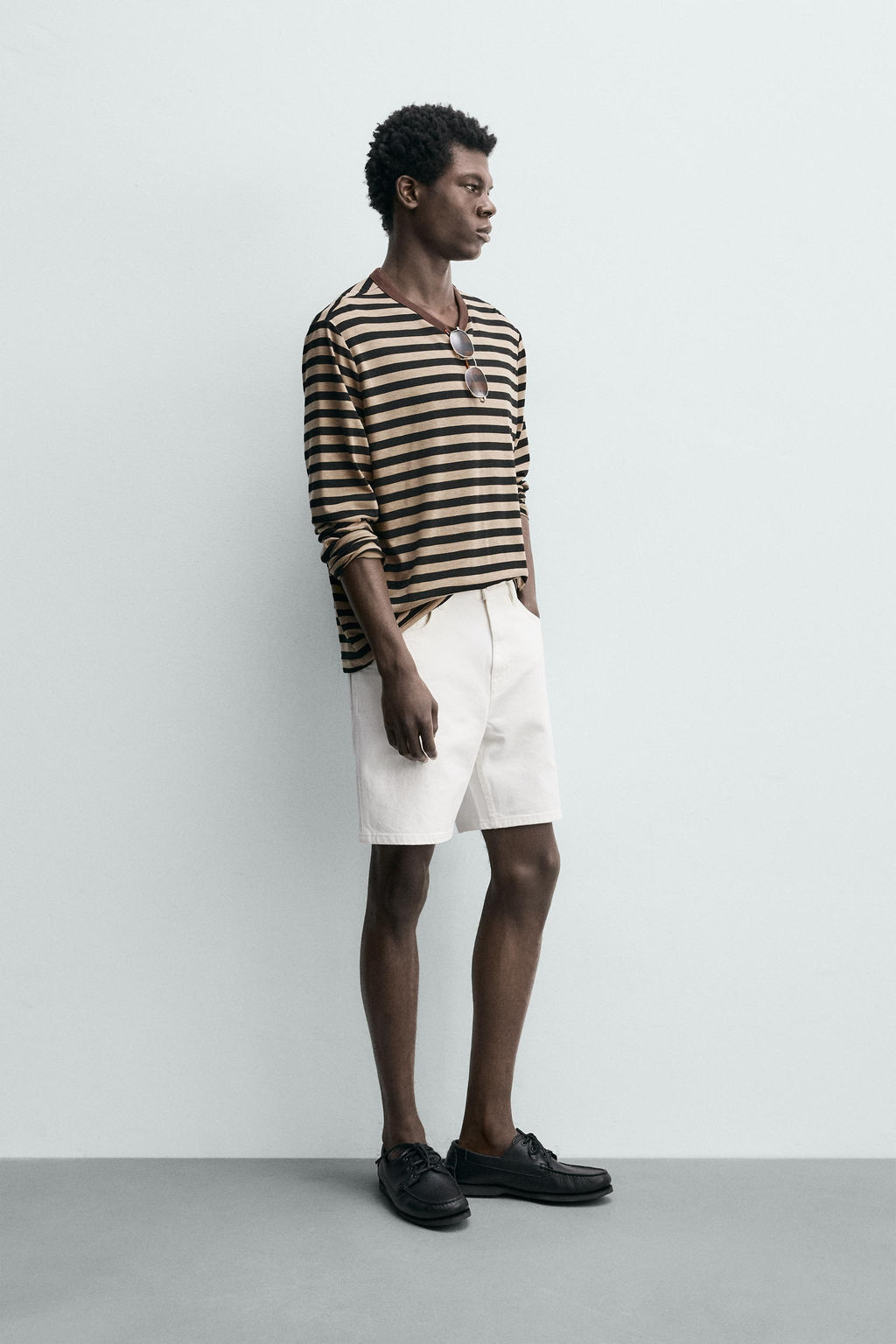 BERMUDA DENIM REGULAR FIT / Blanco roto - Zara фото 4