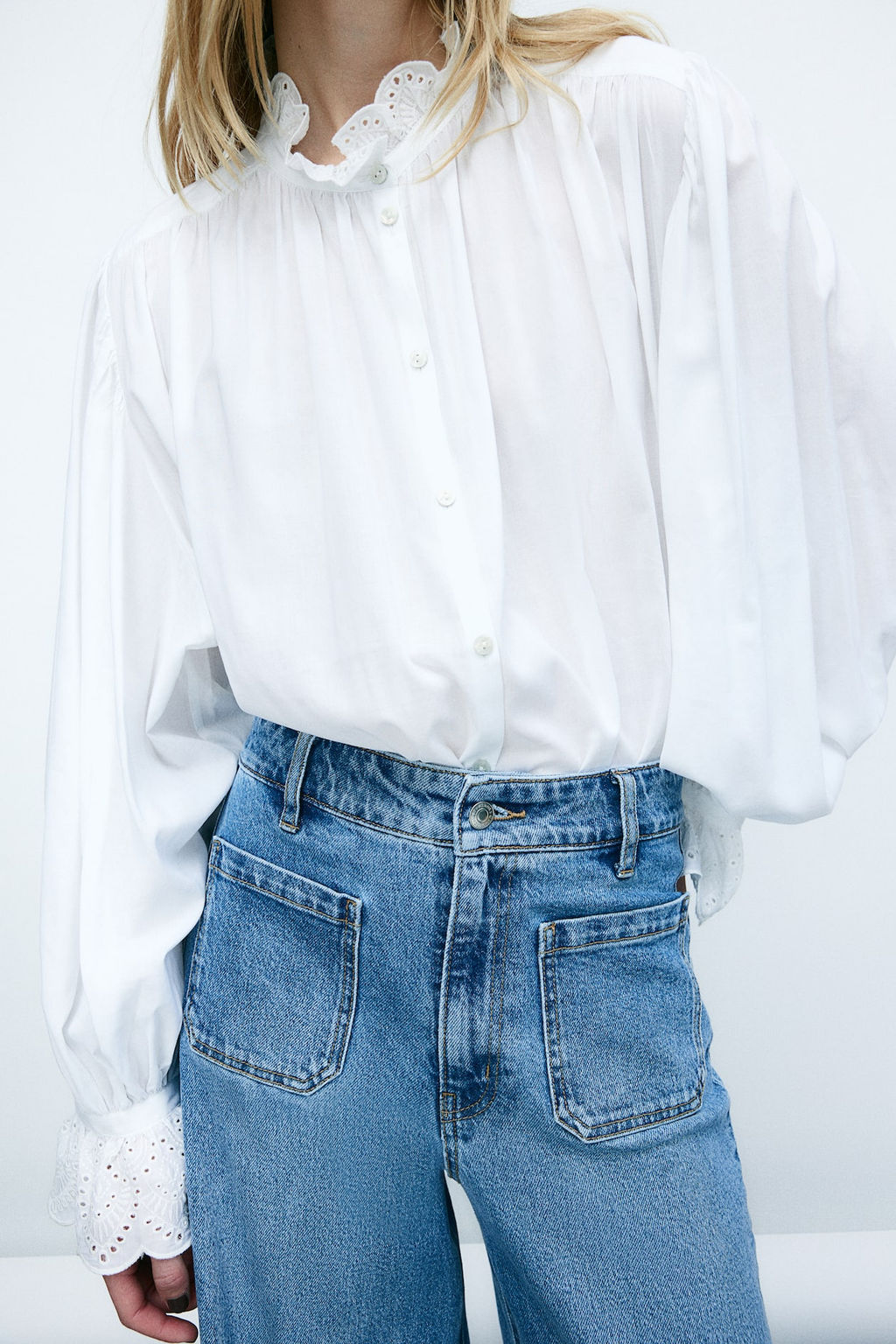 Blusa con bordado ingles - H&m фото 2