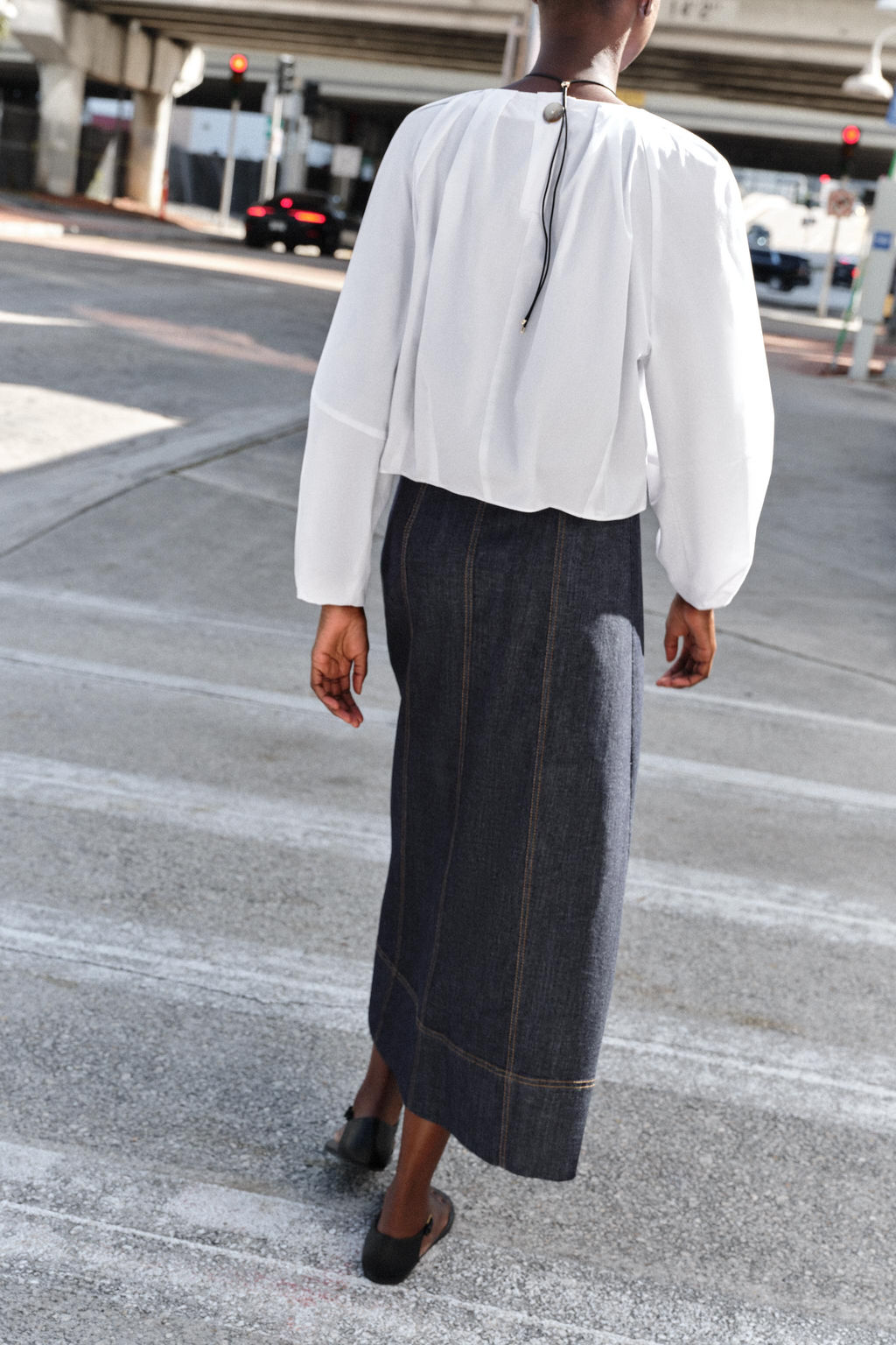 FALDA Z1975 MIDI DENIM CINTUR?N / Azul - Zara фото 3