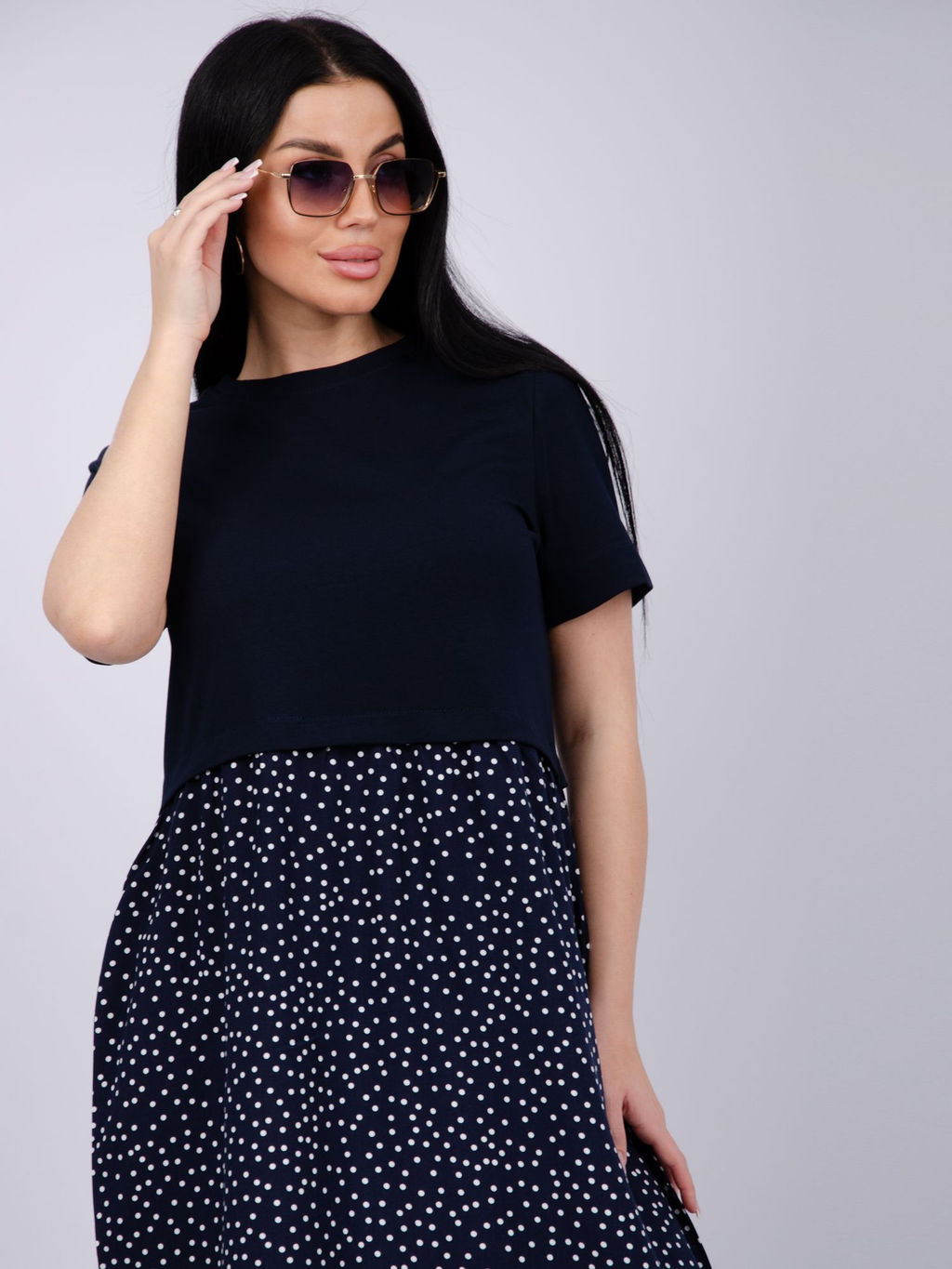 Платье "Виттория 2" синий, вискоза/кулирка (М)