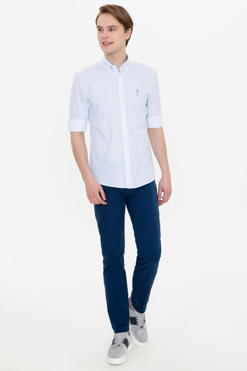 Erkek Mavi Uzun Kollu G_mlek