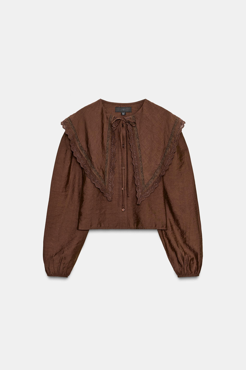 FLOWING SHIRT WITH PETER PAN COLLAR - Zara фото 5
