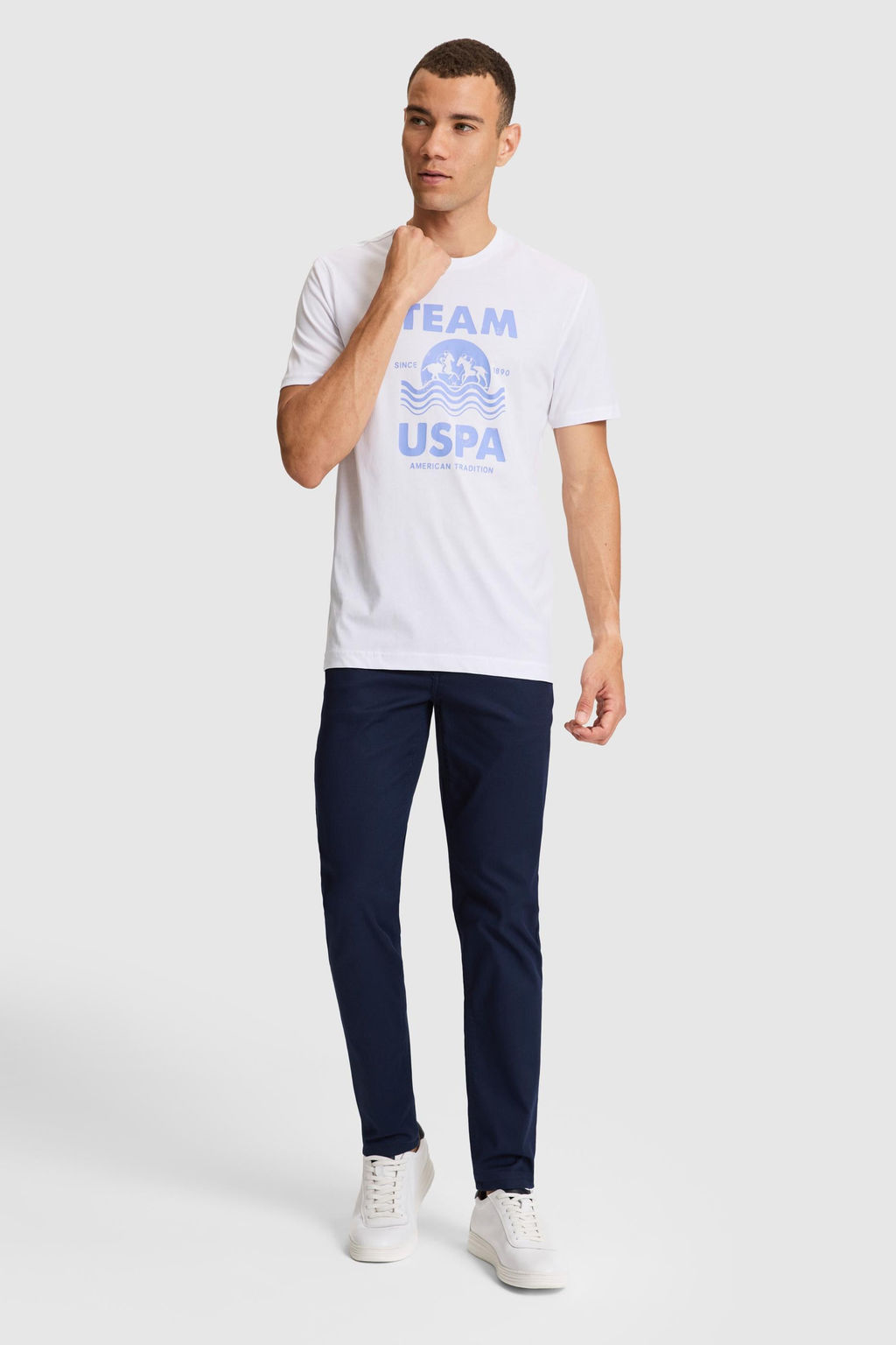 Erkek Beyaz Regular Fit Bisiklet Yaka Ti__rt