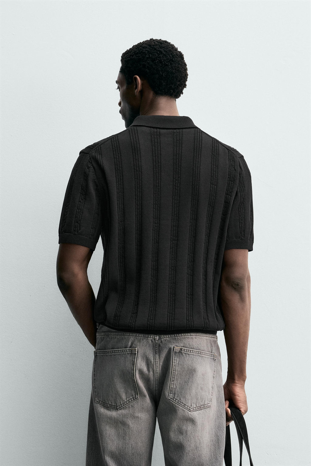 POLO PUNTO REGULAR FIT ESTRUCTURA / Negro - Zara фото 3