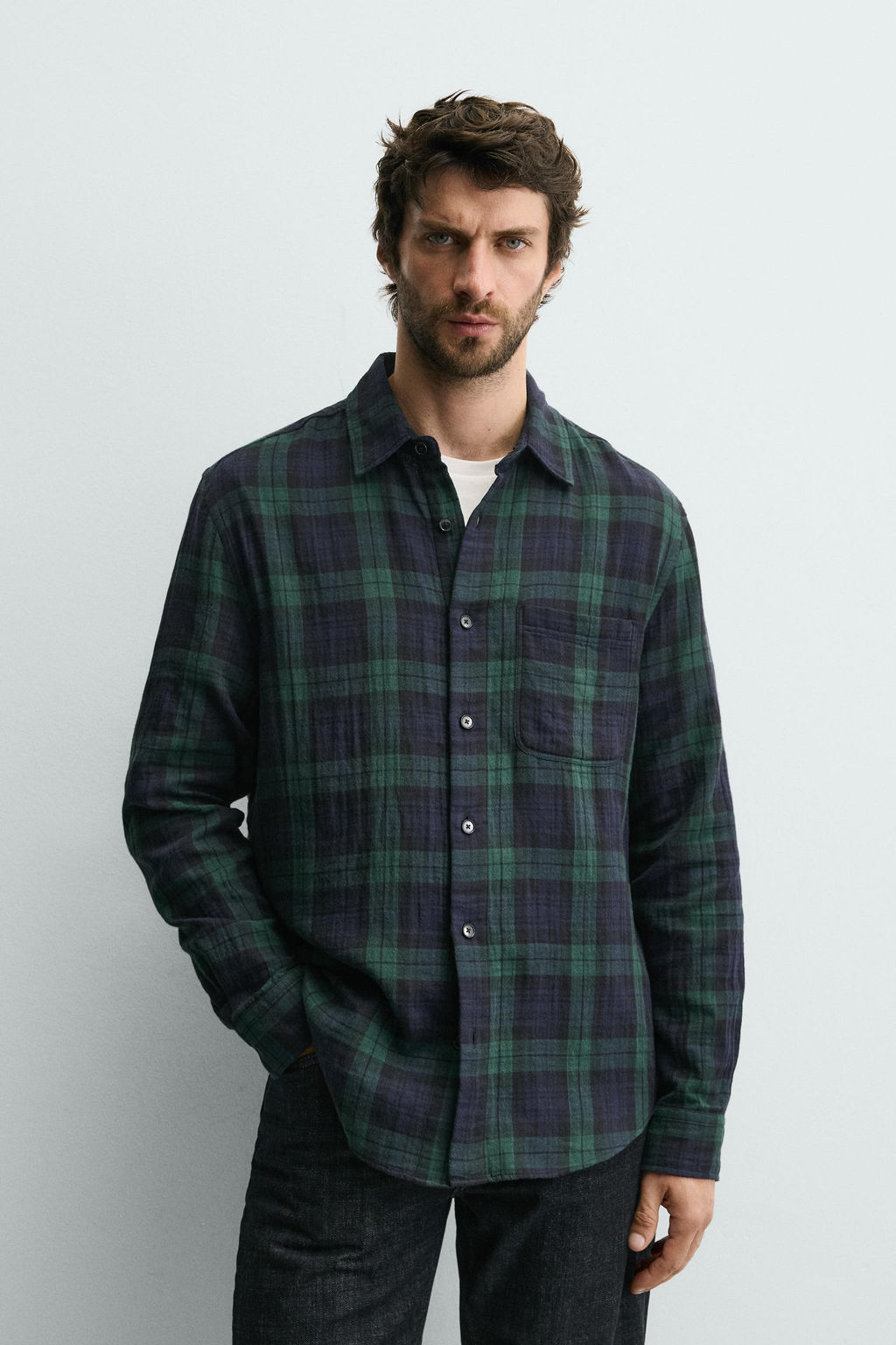 TEXTURED CHECK SHIRT - Zara фото 2