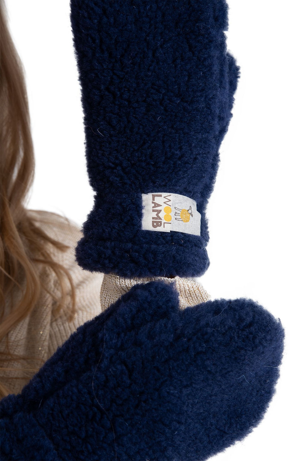 Варежки меховые на резинке ВАНИЛЬ - Woollamb фото 15