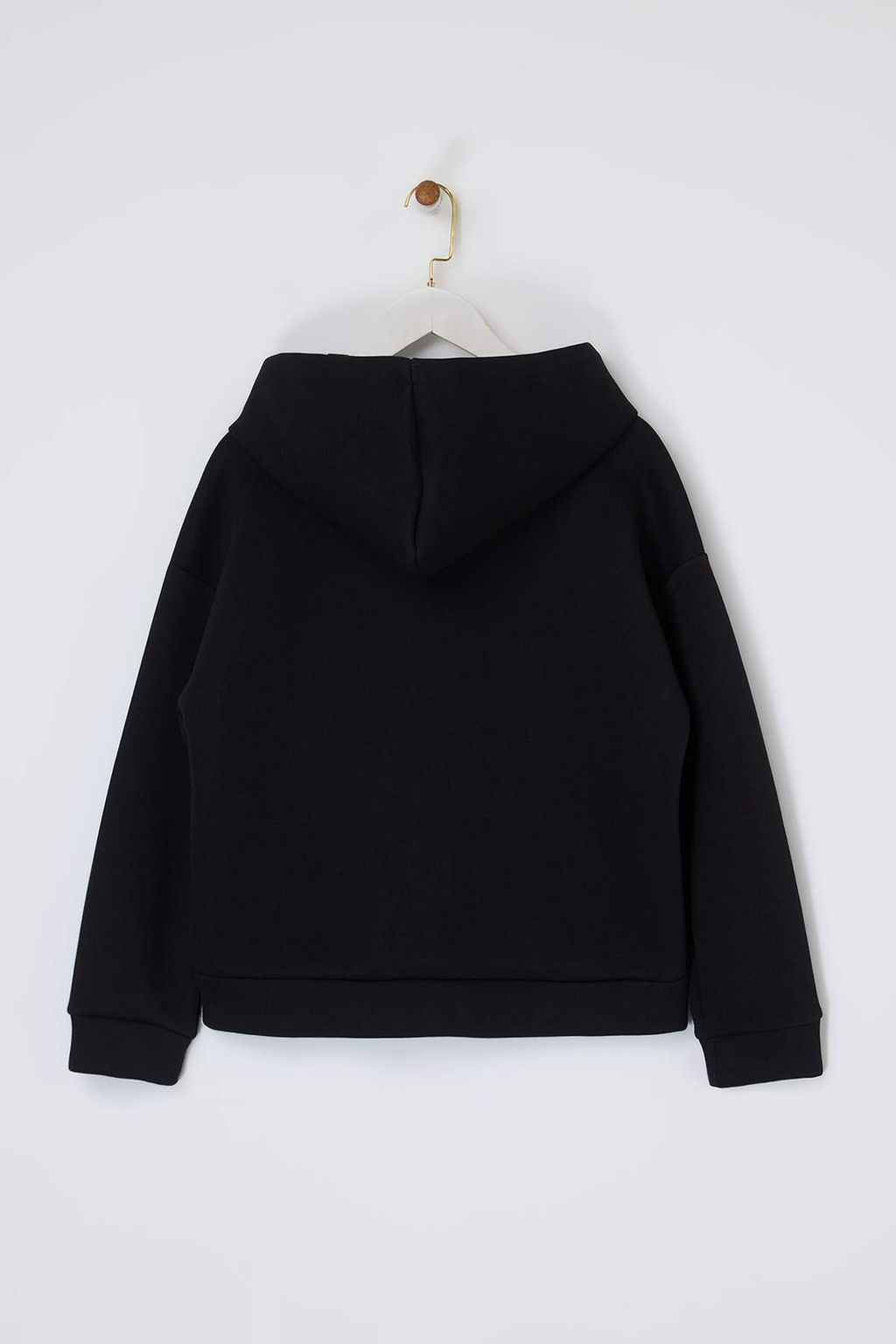 Wardrobe Essentials Siyah Oversize Kapusonlu Orme Sweatshirt |TWOAW26SW00018