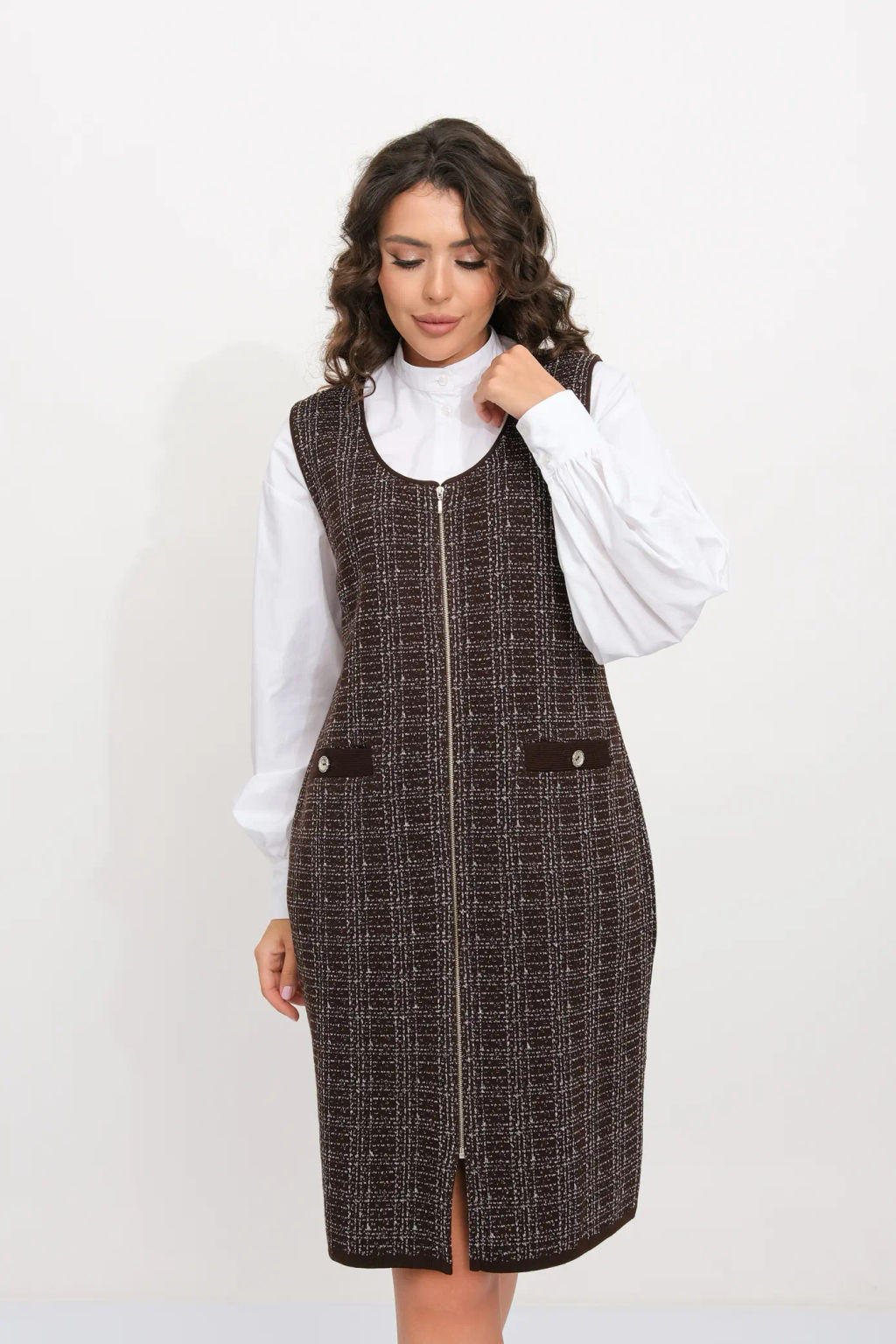 БЕЛАРУСЬ Платье Д 3481 дл/шоколад - Текстильная мануфактура фото 6