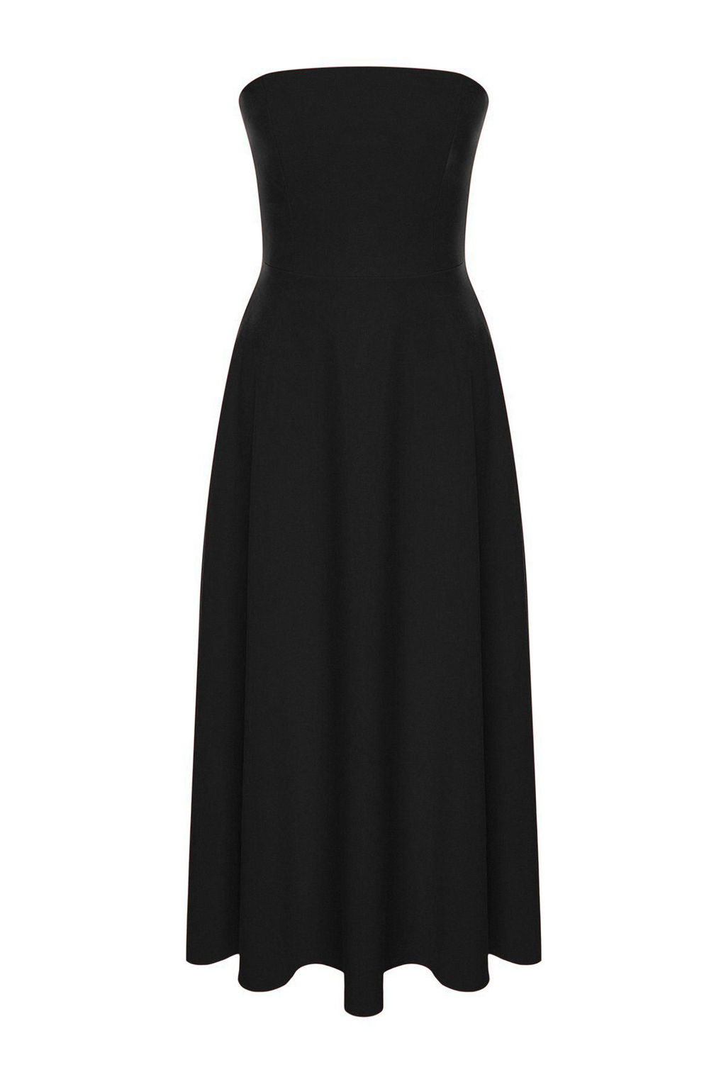 Siyah A-Kesim Straplez Dokuma S?k Abiye Gece Mezuniyet Elbisesi TPRSS24EL00139