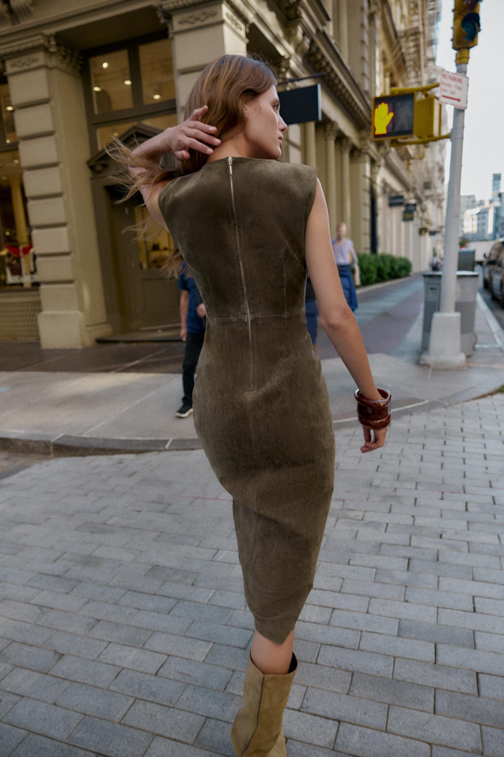 100% LEATHER MIDI DRESS - Zara фото 3