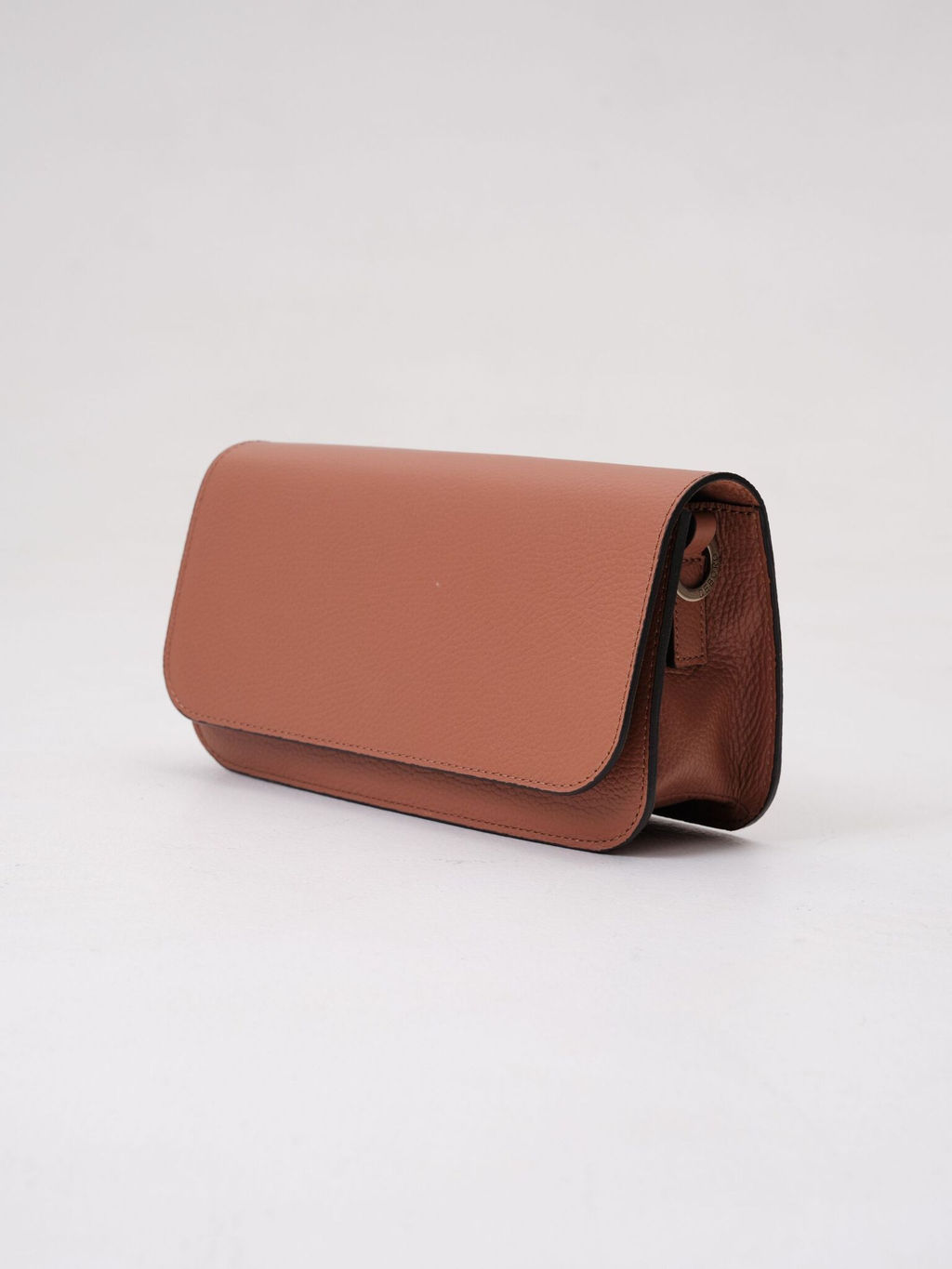 Сумка кожаная багет Deboro 30138 коричневый камень